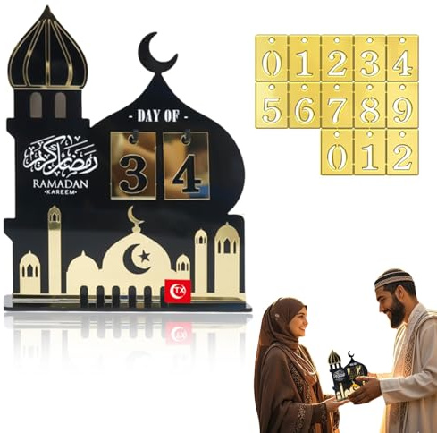 Ramadan-Kalender - Dekorative Home Decor Countdown Kalender - Eid Mubarak Dekoration - Ramadan Deko Kinder - Exquisite muslimische Deko - Perfekt für Ramadan und Eid Feiern