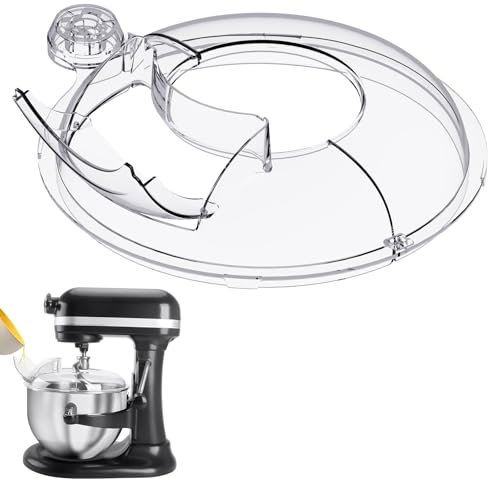 Compatible with Kitchen aid Bowl Cover, for Kitchen aid 6-7QT Mixer Bowl, for Kitchen aid Pouring Shield, for Kitchen aid Mixers Accessories, for Kitchen aid Attachments with Removable Pour Spout