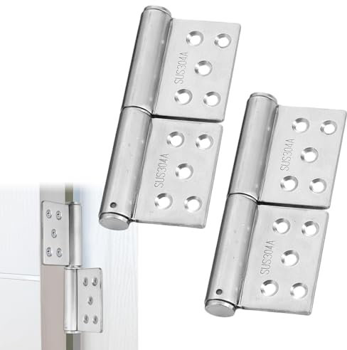 2 cerniere per porta in acciaio inox, per carichi pesanti, 132 x 100 x 18 mm, per porte in legno, angolo di apertura a 360 gradi, cerniere pieghevoli per porte interne ed esterne, armadio, camera da