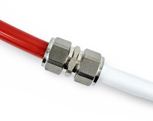 Adapter Reducer for Water Underfloor Heating Evoh Pipe and Multilayer Pert-Al Pert and Pex Pipe, Reducing Coupling Plastic to Copper Pipe (12x1.6mm Evoh x 15mm Plastic)
