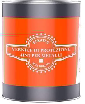 BEKATEQ Lacca protettiva per metalli 4in1 1L Grigio chiaro I Primer + Vernice antiruggine + Mano intermedia + Mano di finitura I Vernice per metalli per tetti, finestre, porte, recinzioni LS-570