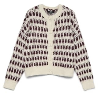 VERO MODA Damen Vmlisa Ls O-Neck Cardigan, Birch, M