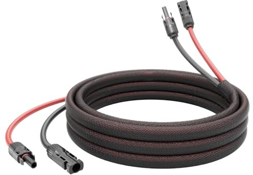 WSPIHO Solarkabel 6 mm2,3/6/9/12/15 m Verlängerungskabel für Solarpanel,1500 V PV Kabel 6 mm2,IP67 Balkonkraftwerk Verlängerungskabel (6M)