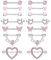 TYXHXTF 7 Pièces Piercing Téton Piercing Mamelon, Acier Chirurgical Barbells Bijoux de Piercings, Acier Inoxydable Piercings Langue（Rose）