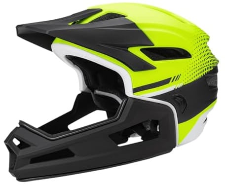 Amagogo Full Face Bike, Fahrradhelm Verstellbar mit Abnehmbarem Kinnschutz, Fullface Helm MTB für Erwachsene, Mountainbike Helm für Klettern von Snowboarden Frauen Männer Mountain Road Bike BMX