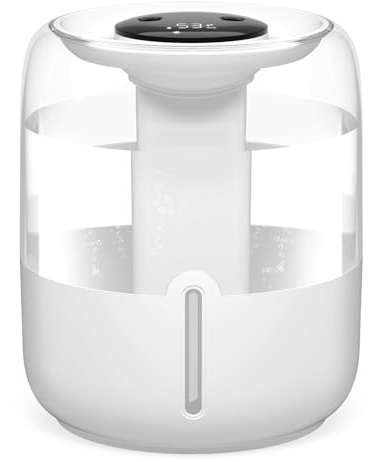 3.8L Humidificador, Top-Fill Humidificador de Aire, Humidificador Bebes Mocos y Tos, 36dB Silencioso, 30H Autonomía, Luz Nocturna Suave, Apagado Automático, Free para Bebés y Plantas