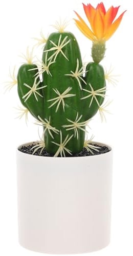 Generico Cactus Finto in Vaso, Bonsai Artificiale Realistico Verde | Decorazione da Tavolo Creativa, Pianta di Plastica Facile da Pulire per Casa