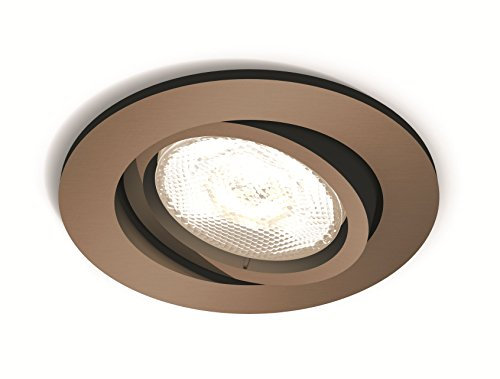 Philips 5020105P0 A++ to A, myLiving LED Einbauspot Shellbark Rund Warmglow, 500 lm, Plastik, 4.5 W, Integriert, kupfer, 9 x 9 x 5 cm