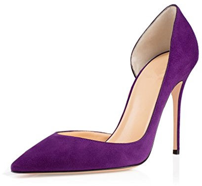 elashe- Scarpe da Donna - 10CM Scarpe col Tacco Pointy Toe - Classiche Scarpe col Tacco Viola EU39
