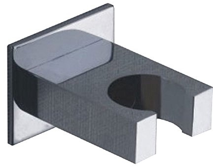 Brausehalter / Halterung / Wandhalter für Handbrausen / aus Messing / verchromt / quadratisch / eckig