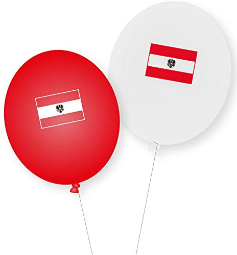 8 Luftballons * ÖSTERREICH * als Deko für Mottoparty, Länderparty und Geburtstag von DH-Konzept // Ballons Party Set