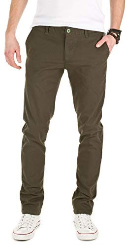 WOTEGA - Grüne Chino Herren Hose 140 - Business Chinohosen Für Männer Mit Stretch, Grün (Forest Night 0414), W31/L34