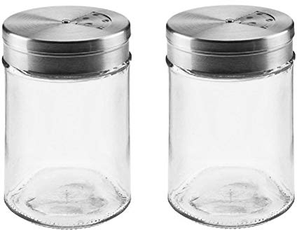 mikken 2 grosse Gewürzstreuer Rub-Streuer 280ml, 3 verschiedene Lochungen