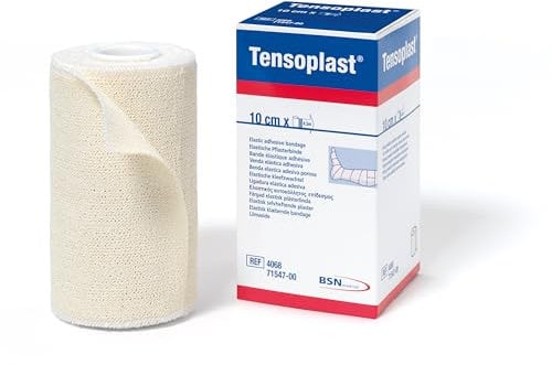 Tensoplast Elastic Adhesive Bandage, EAB Tape for Firm Compression, with Medium Support for Joints, 10cm x 4.5m