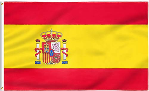 FLAGBURG Spanische Flagge 150 x 240 cm Spanien Fahne mit Messingösen Lebendige Farbe und UV-beständig Leinwand-Header und Doppelt Genäht Langlebig Spain Fahne für Draußen und Drinnen Euro 2024