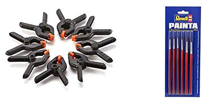 Revell 39070 14 Modellbau Spannzwingen-Set, 8-teilig & 29621 - Pinselpalette Standard, 6 Stück