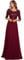 Ever-Pretty Women's Elegant 3/4 Sleeves Sequin Empire Waist A Line Chiffon Prom Dresses Burgundy 16UK