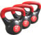 BodyRip 2KG Vinyl Kettlebell 3PC | Red-Black, Vinyl Coated, Easy Grip Handles, Ergonomic | Gym Equipment, Fitness, Gymnastics, Exercise, Workout, Cardio | Weights for Men and Women
