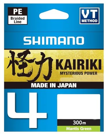 SHIMANO Line Kairiki 4 300m 0.28mm 26.0kg M Green Angelrute für präzises Spinnfischen