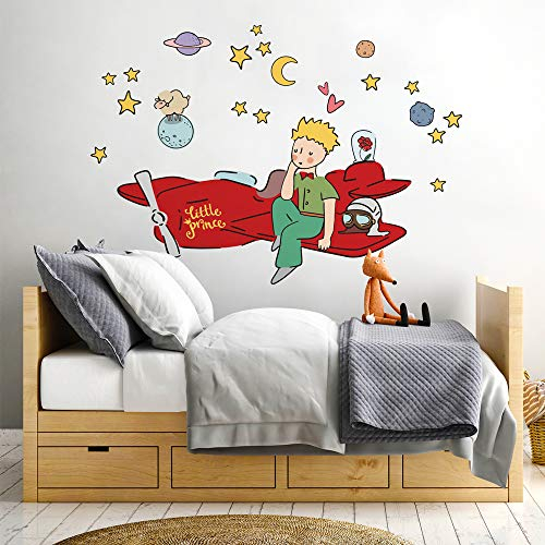 kina - R00581 Wandaufkleber Kinder Ökologisch und Hypoallergen Weicher Stoffeffekt Neu positionierbar Kleiner Prinz Wanddekoration Schlafzimmer Kindergarten Selbstklebende Tapete - Messen 120x30 cm