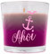 WB wohn trends Duft-Kerze mit Spruch, AHOI Anker, 9x9,5cm rosa pink grau, frischer Sommer-Duft Duft-Windlicht