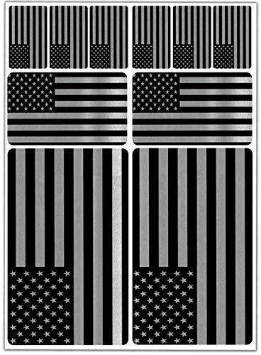 Biomar Labs® 10 x Vinyl Aufkleber Autoaufkleber Stickers Vereinigte Staaten Amerika America United States Flag USA Silber Fahne Flagge Auto Moto Motorrad Fahrrad Scooter Fenster D 67