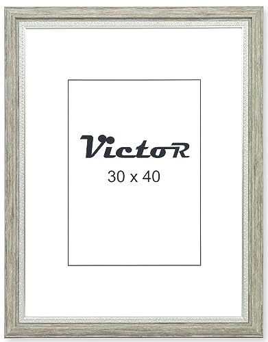 Victor Cadre Photo Boho Gris en 30x40 cm (A3) - Bar: 30x16mm - Vintage Décoration Rustique - Gris 30x40 - Maison de Campagne