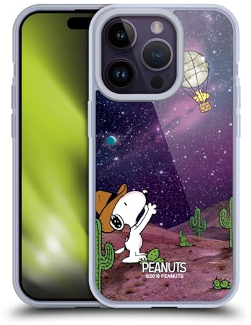 Head Case Designs Licenciado Oficialmente Peanuts Globo Nebulosa Woodstock Snoopy Space Cowboy Caso Funda de Gel Suave Compatible con Apple iPhone 14 Pro