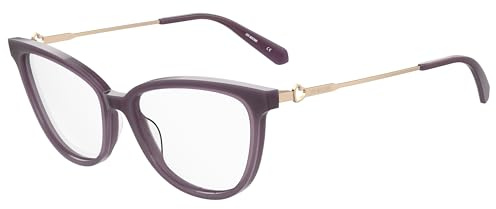 Love Moschino Brille mit Sehstärke für Damen optional mit Sonnenbrillentönung oder Blaulichtfilter, Rechteckig, gefertigt aus Acetat (inklusive Brillenetui)