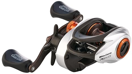 Abu Garcia Low Profile Baitcast Reel, Revo X Low Profile Reels, Raubfischangeln, Süßwasserangler, Barsch, Hecht, Zander, Schwarz/Silber, robust & leicht, 8+1 Lager, Low Profile