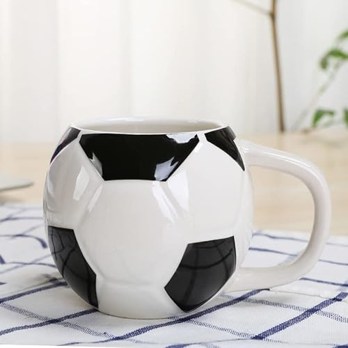 PORI Taza de café de fútbol, ​​Taza de balón de fútbol de cerámica para Agua, Leche, café, Taza de fútbol, ​​Taza de té, Regalo