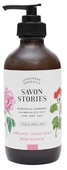 SAVON STORIES – Savon Liquide pour Corps et Mains – Un Savon à la Rose Complex – Formule Vegan & Sans Huile de Palme – Hydrate et Nourrit – Fabriqué main en France - 240ml