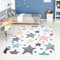 carpet city Teppich Kinderzimmer Sterne - Creme - 160x230 cm - Kinderteppich Kurzflor mit bunten Sternen - Weicher Flor - Sternenteppich