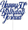Personalised Happy Birthday Acrylic Cake Topper by KreateSquare | Custom Colour Any Name & Any Age Acrylic Cake Decoration | Acrylic Cake Topper (Navy Blue)