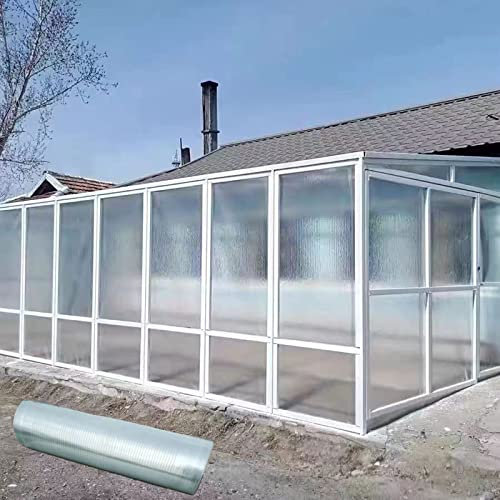 Panneaux de Toiture Plaques de Tôles d'Abris Garage Hangar Jardin,Panneau pour Serre,Épaisseur 0.8 mm Résistant Chocs Rayons UV Intempéries,avec Accessoires,Personnalisable (W*L:1x15m)