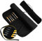 skytowards 22 Fächern Stifterolle Rollmäppchen Leinwand Pinseltasche 40x 33CM Stifteetui Rolle Stiftehalter Tasche Pinsel Etui Case Armee Schwarz pinselmappe Pinselrolle für Künstler Skizzierung