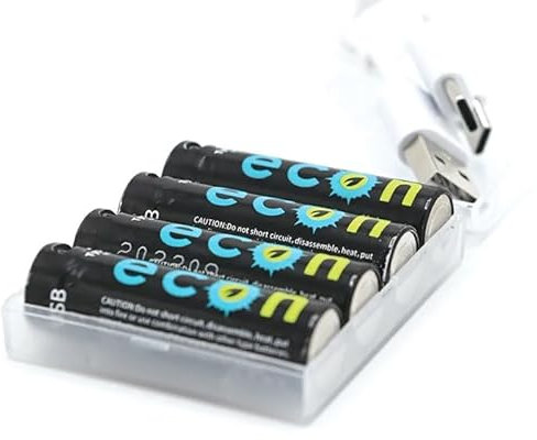 WOLF Rechargeable USB AA Econ Batteries 4 Pack | Power bank