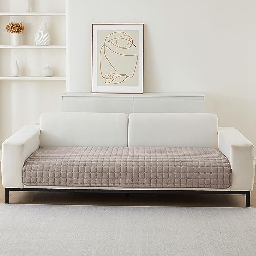 Flanell Sofabezug 1 2 3 4 Sitzer Sofabezüge Couch Überzug L Form Ecksofa Sofa Couch Überwurfdecke, Sofahusse Sofaüberwürfe rutschfest Sofa Abdeckung (Beige, 90 * 240cm Stückweise Verkauft)