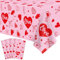 4 Stück Valentinstag Tischdecke Valentine Liebe Herz Tischdecke Valentinstag Party Dekoration Liebe Herz Tischdecke Hochzeit Jahrestag Geburtstag Dekor 86 x 51 Zoll