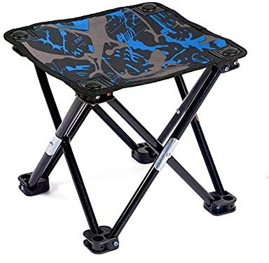 GRFIT Klappstuhl Mehrzweck tragbarer Klappstuhl for Fischen im Freien Picknick Camping BBQ Oxford Tuch tragbarer Klapphocker Campingstuhl Faltbar (Color : Camouflage Blue)