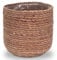 Decorasian Seegras Blumentopf – Übertopf geflochten – dekorativer Planzenkorb mit Folieneinsatz im Boho Stil - Natur/rot, 21cm