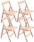 HOUSE COLLECTION Sedia Pieghevole in Legno Colore X4, Naturale (Set da 4), Regular