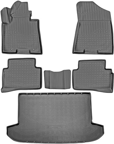 RECAMBO Gummimatten & Kofferraumwanne Set passend für Hyundai Tucson III, Typ TL | ab 2015> - 100% passgenaue Auto Fußmatten und Kofferraummatte aus hochwertigen rutschfesten TPE - Schwarz