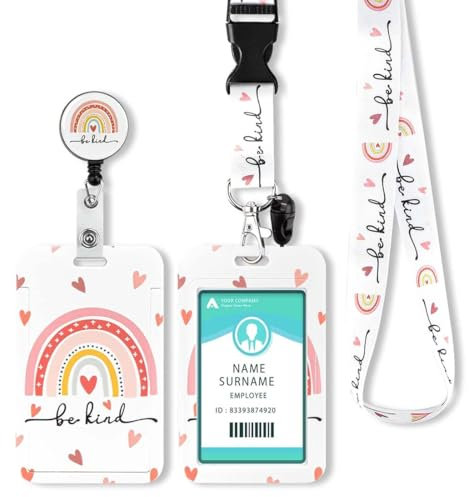 EIHI Porte Badge Infirmiere, Porte Badge Cordon Tour de Cou avec Porte-cartes,Lanyard Strap Neck avec Swivel Lobster Clasp -pour Porte Badges d'Identification,Clés,Caméra,Téléphone Portable, 1 pièce