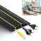 Suusolny 3m Boden Kabelbrücke Fussboden Kabelkanal Boden Kabelabdeckung PVC Bodenkabelschutz Modular gefertigte Schlauchbrücke Schwarz/Gelb Kabelkanäle für Werkstatt Büro