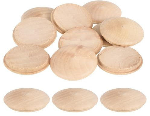 QUARKZMAN 20Pcs Bouchons à Bouton en Bois, 40mm/1,57 Bouchon de Trou de Vis en Bois Dur, Capuchons en Bois de Dôme, Bouchon en Bois pour Meubles, Travail du Bois, Artisanat (45mm x 40mm)