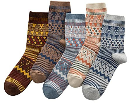 Genérico Calcetines Hombre Deportivos Medias Rejilla Baile 5 pares de calcetines de lana, calcetines de lana cálidos de invierno Vintage, calcetines suaves y Medias De Socks Pantys (Blue, One Size)