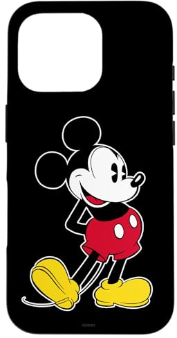 Disney Mickey Mouse Klassische Pose Schwarz Hülle für iPhone 16 Pro