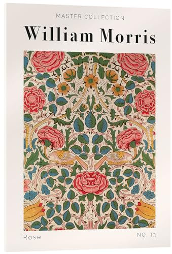 Posterlounge Rose No. 13 Acrylglasbild von William Morris 13 x 18 cm Rot Wandbilder Wanddeko
