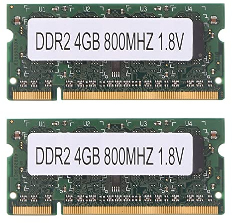 Faeymth 2 x DDR2 4 GB 800 MHz Laptop RAM PC2 6400 2RX8 200 Pins SODIMM für Laptop-Speicher